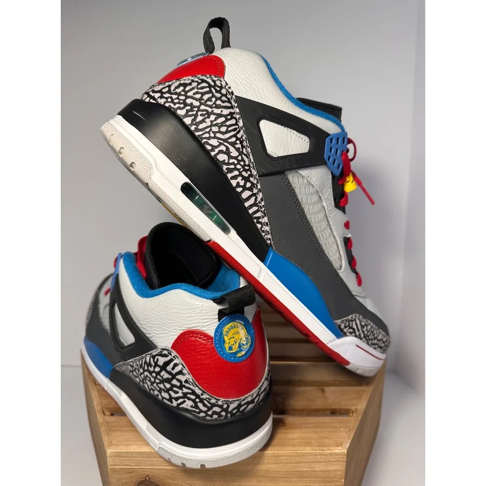 Jordan Spizike White Cement Blue Red Yellow 315371-132 Mens Basketball Shoes